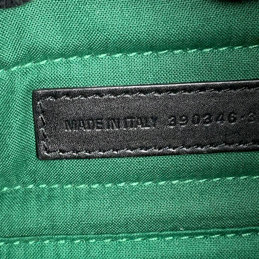 BALENCIAGA Navy Cabas XS Green/Black390346 Wool Canvas
