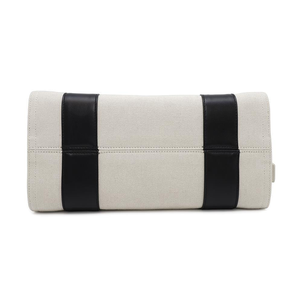 BALENCIAGA Trade S 2WAY Handbag Beige/Black620884 Canvas Leather