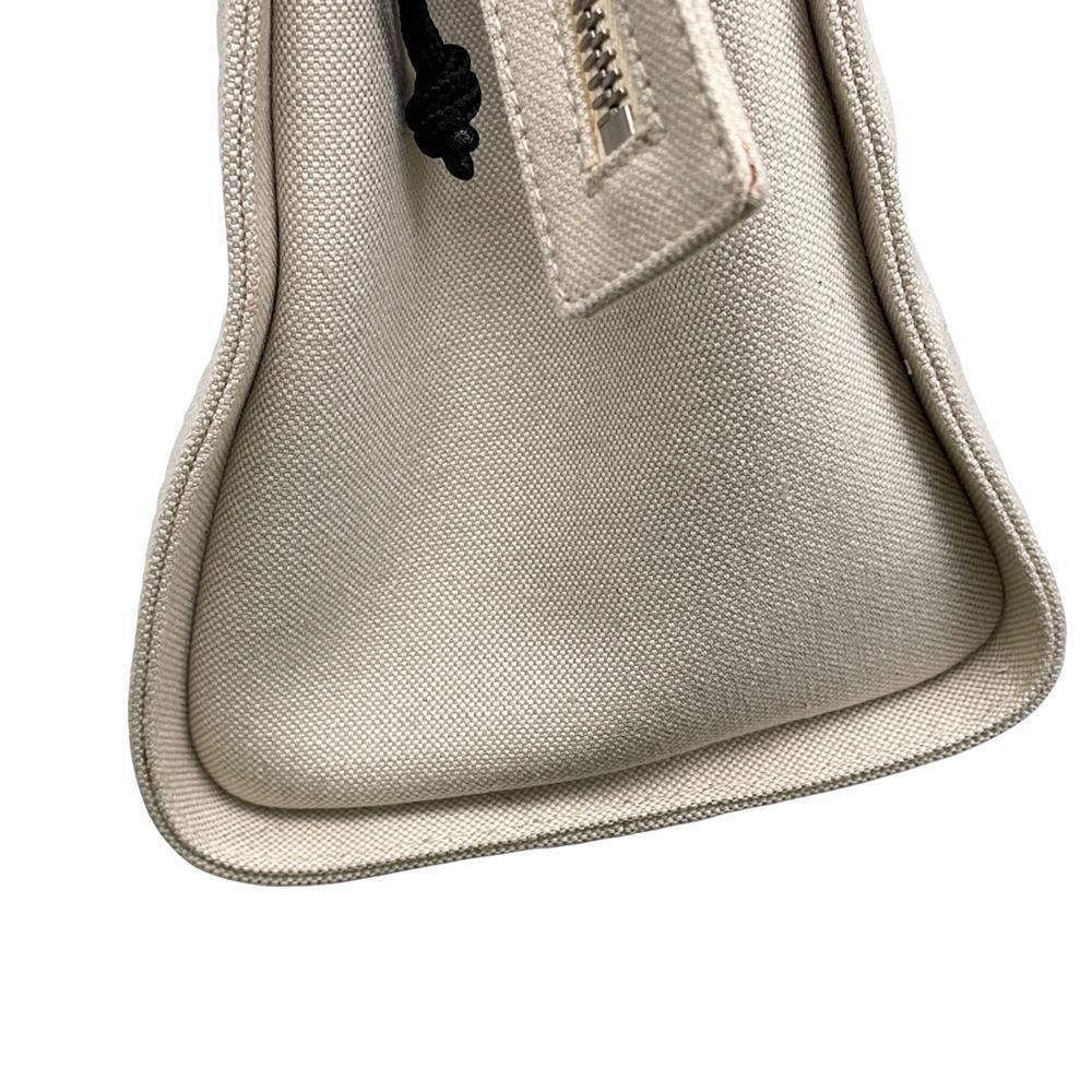 BALENCIAGA Trade S 2WAY Handbag Beige/Black620884 Canvas Leather