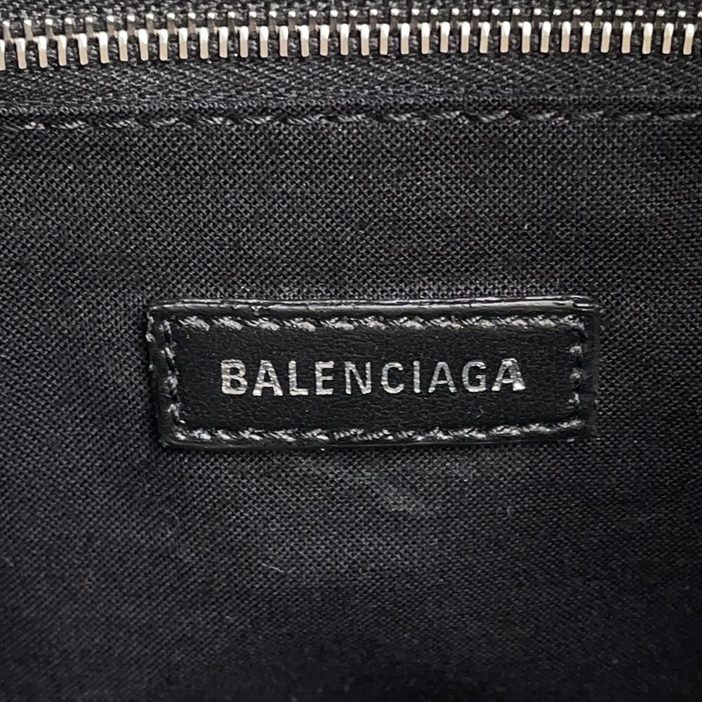 BALENCIAGA Trade S 2WAY Handbag Beige/Black620884 Canvas Leather