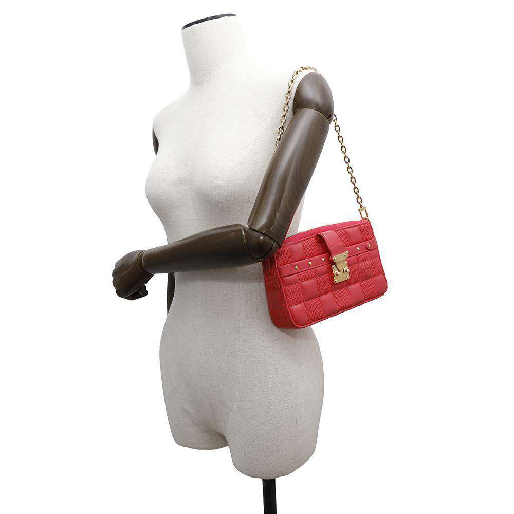LOUIS VUITTON Pochette・Troka RoseM59049 Lambskin Damier Pattern