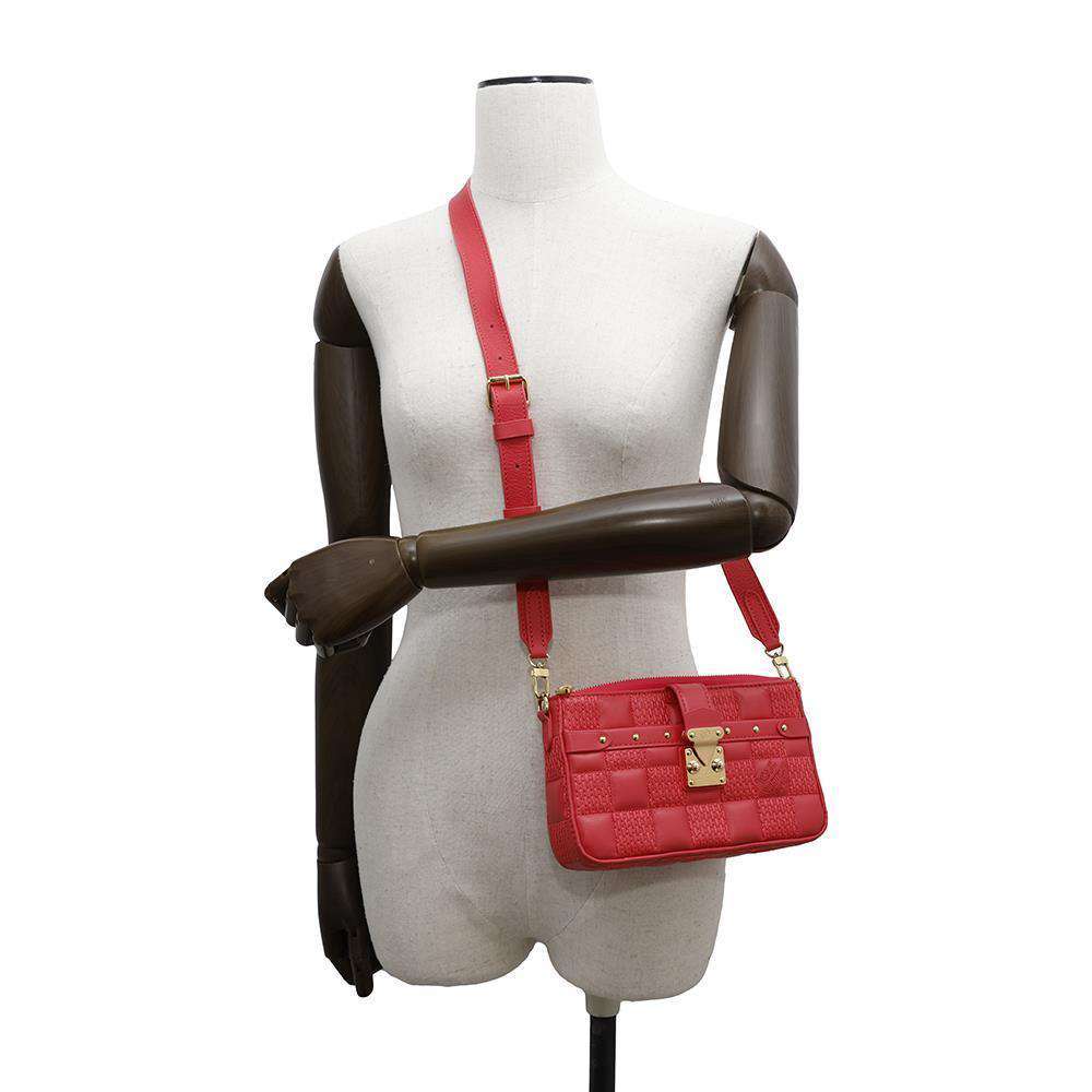 LOUIS VUITTON Pochette・Troka RoseM59049 Lambskin Damier Pattern