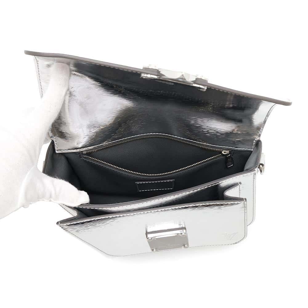 LOUIS VUITTON Monceau Distorted Shoulder Bag SilverM23103 Leather