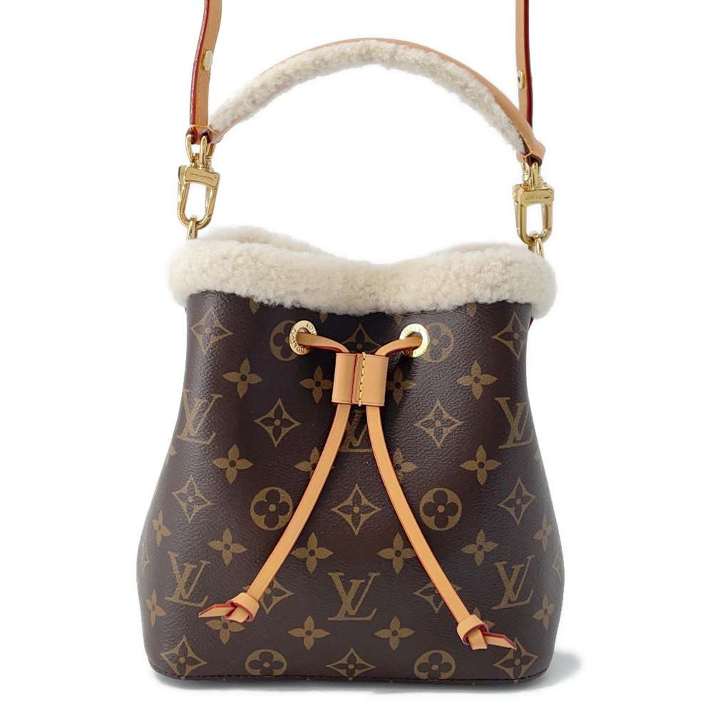 LOUIS VUITTON Neonoe BrownM46319 Monogram Shearling Size BB