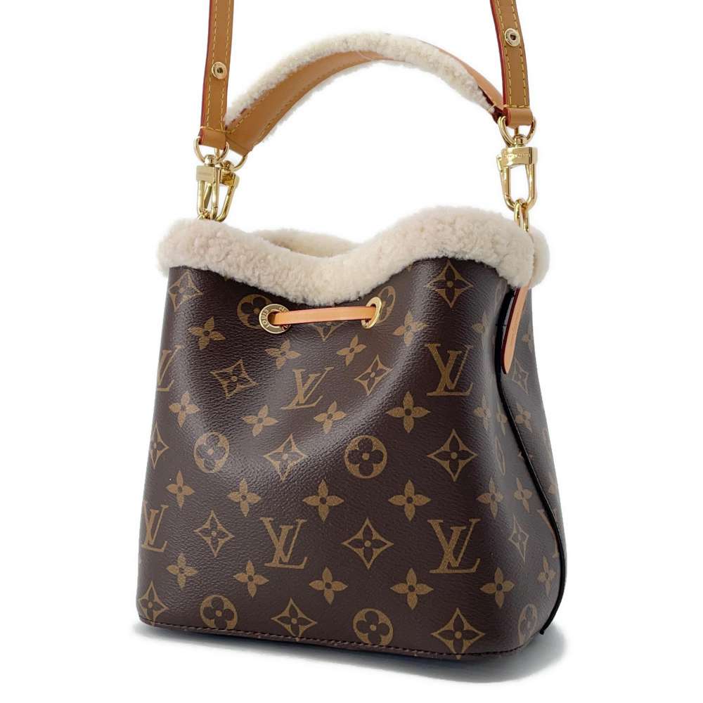 LOUIS VUITTON Neonoe BrownM46319 Monogram Shearling Size BB