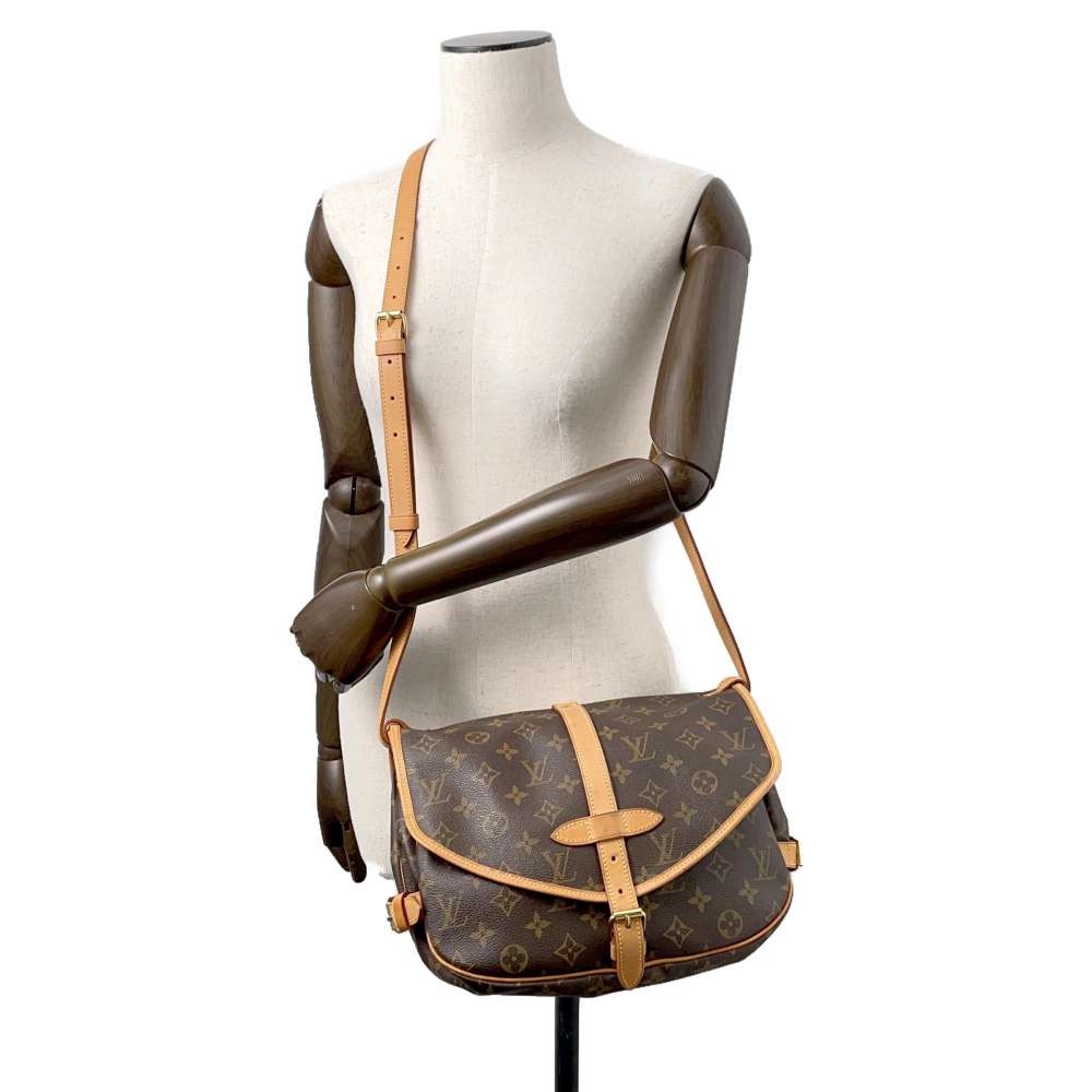 LOUIS VUITTON Saumur BrownM42256 Monogram Size 30