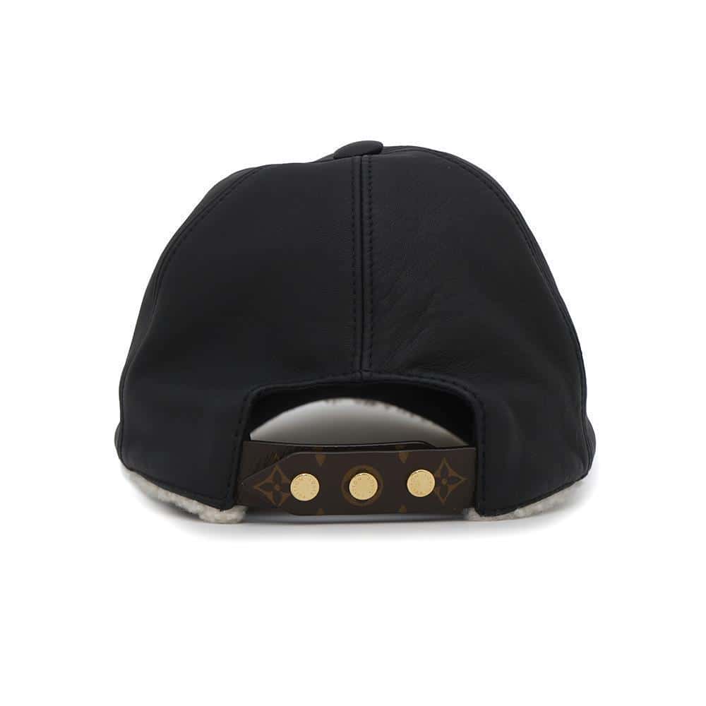 LOUIS VUITTON cap sharing Size M Noir/WhiteM00493 Lamb Leather100% Silk100% Polyester77% Polyurethane23%