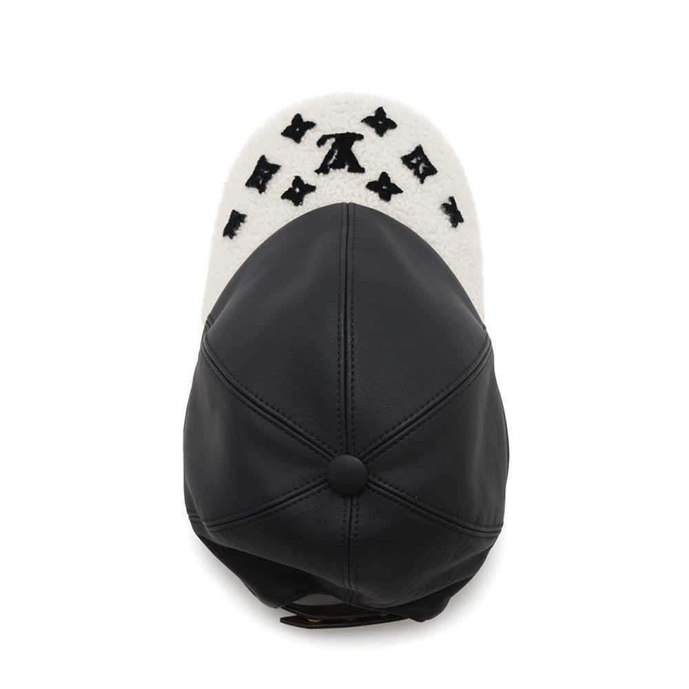 LOUIS VUITTON cap sharing Size M Noir/WhiteM00493 Lamb Leather100% Silk100% Polyester77% Polyurethane23%