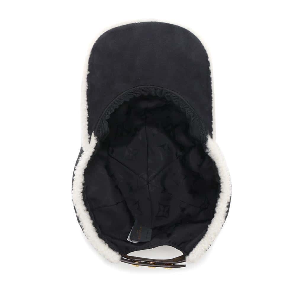 LOUIS VUITTON cap sharing Size M Noir/WhiteM00493 Lamb Leather100% Silk100% Polyester77% Polyurethane23%