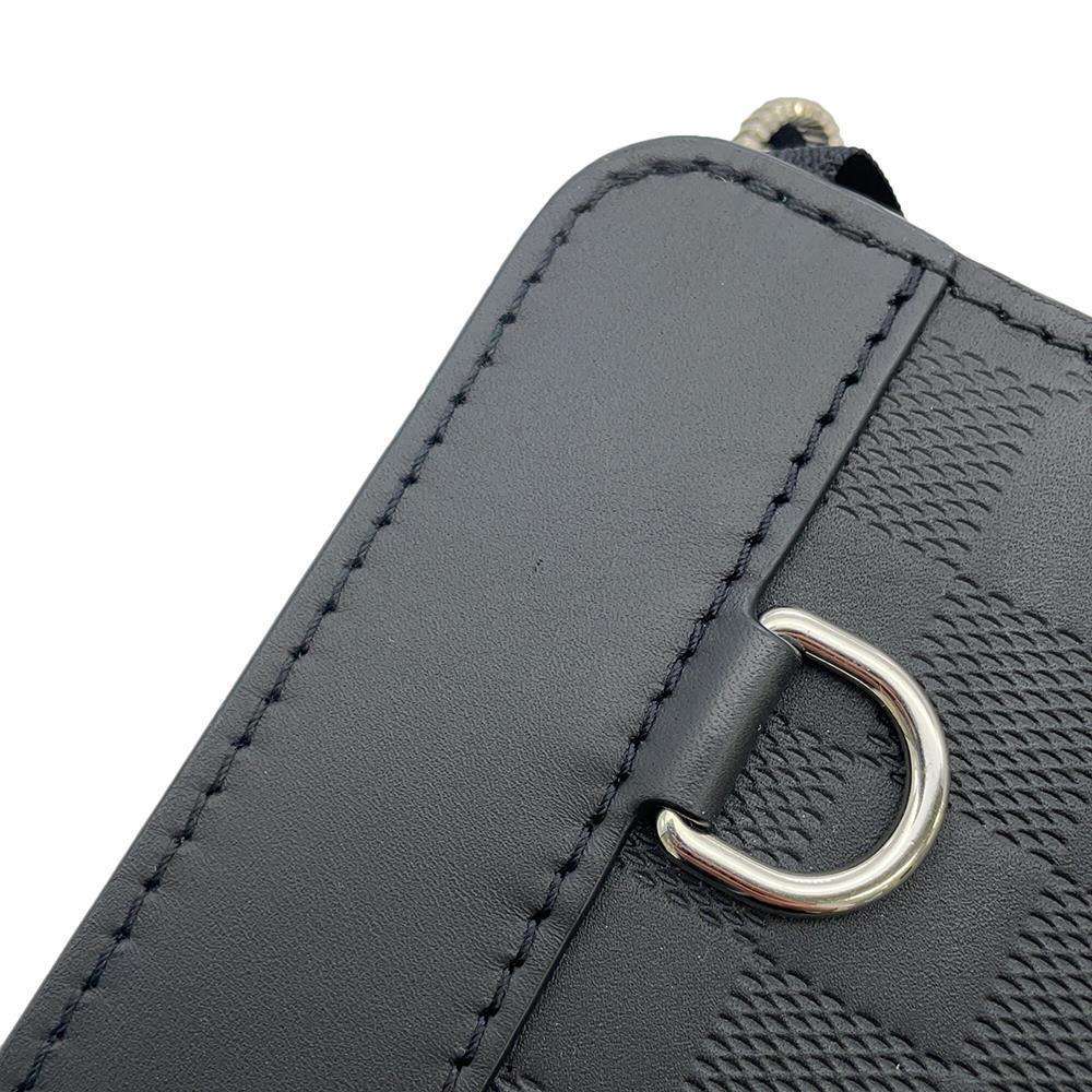 LOUIS VUITTON Stand Pouch BlackN60450 Damier Infini Leather・Leather