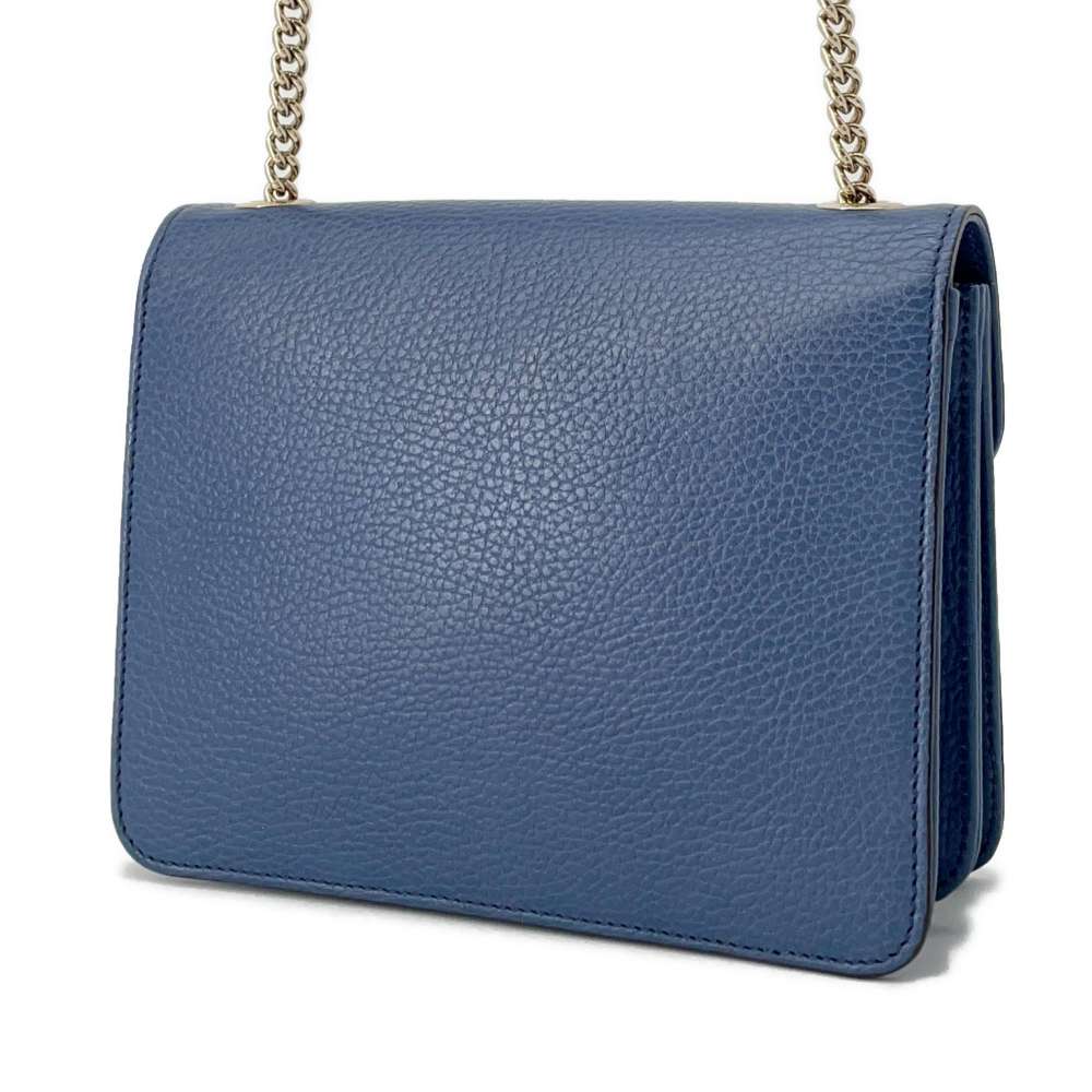 GUCCI Interlocking G ChainShoulder Blue510304 Leather