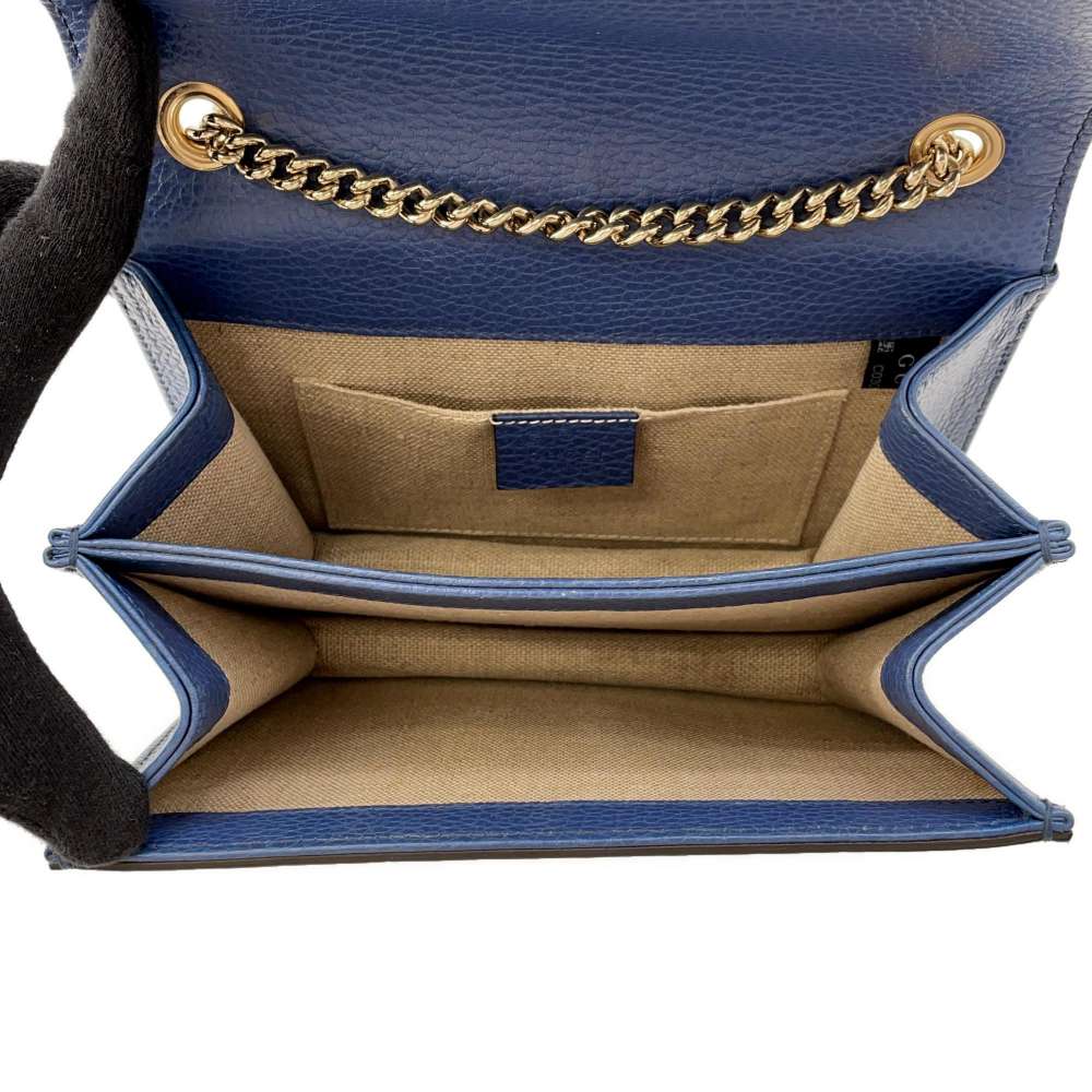 GUCCI Interlocking G ChainShoulder Blue510304 Leather