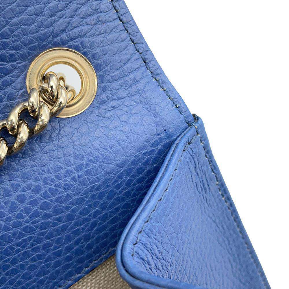 GUCCI Interlocking G ChainShoulder Blue510304 Leather