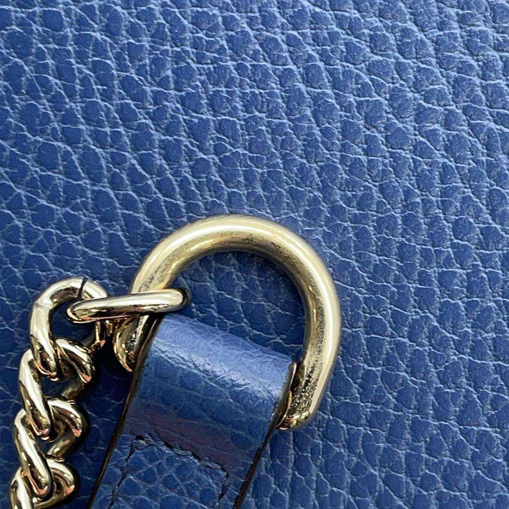 GUCCI Interlocking G ChainShoulder Blue510304 Leather