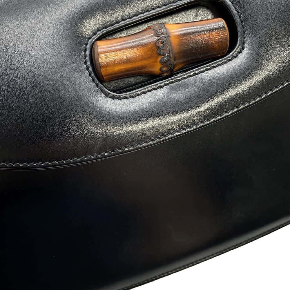 GUCCI Old Gucci Bamboo 2WAYBag Black000010633 Leather