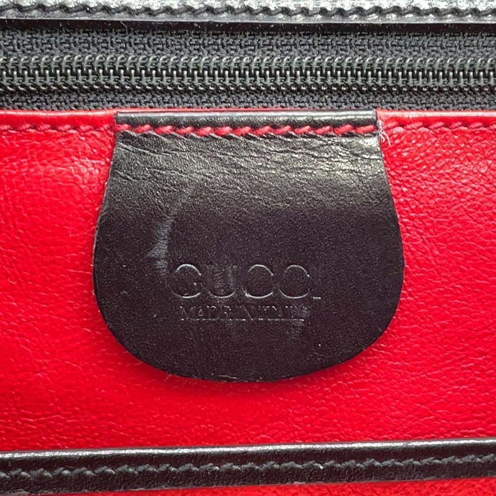 GUCCI Old Gucci Bamboo 2WAYBag Black000010633 Leather