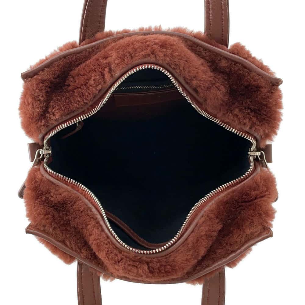 BALENCIAGA Bazar shopper Brown452458 Fur Leather