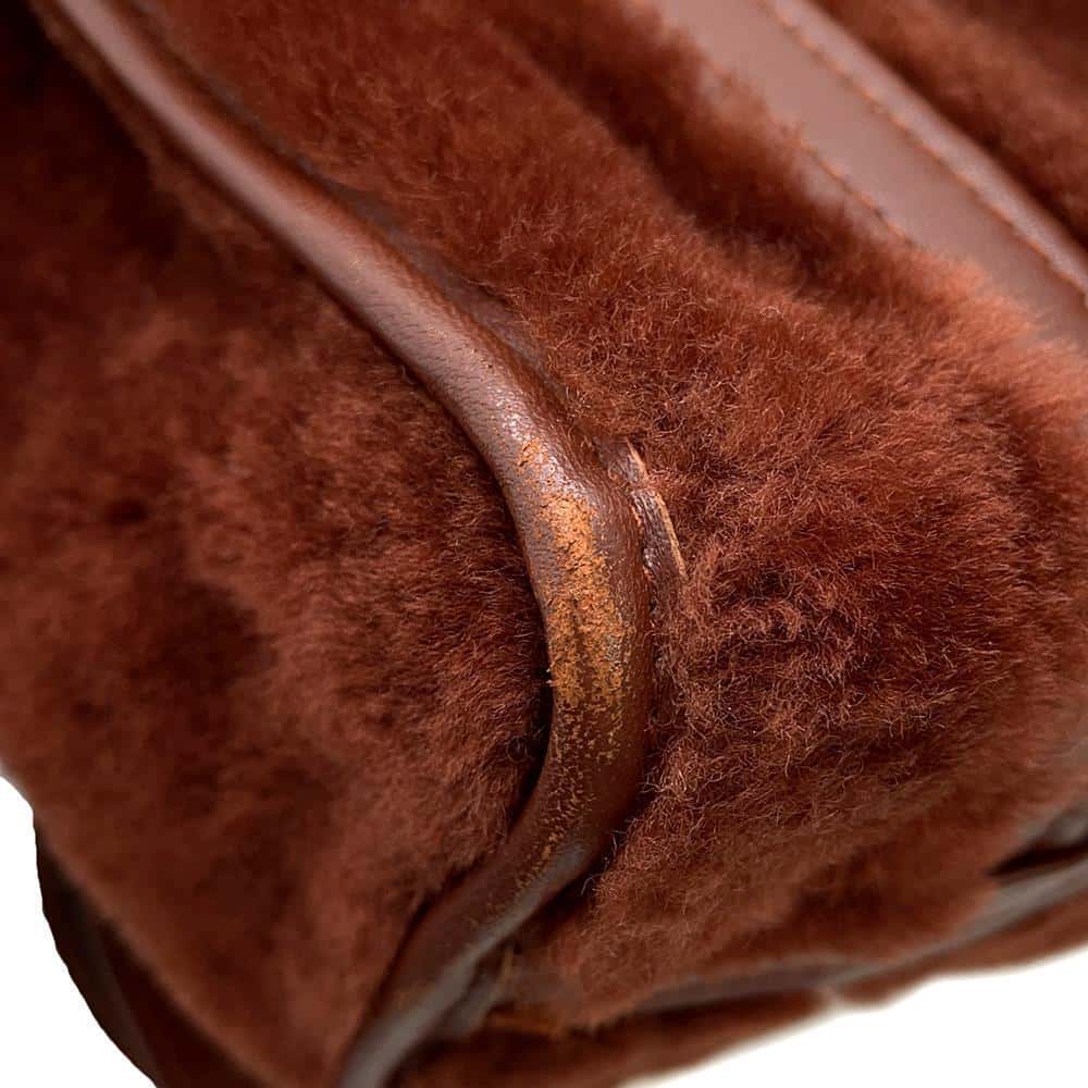 BALENCIAGA Bazar shopper Brown452458 Fur Leather
