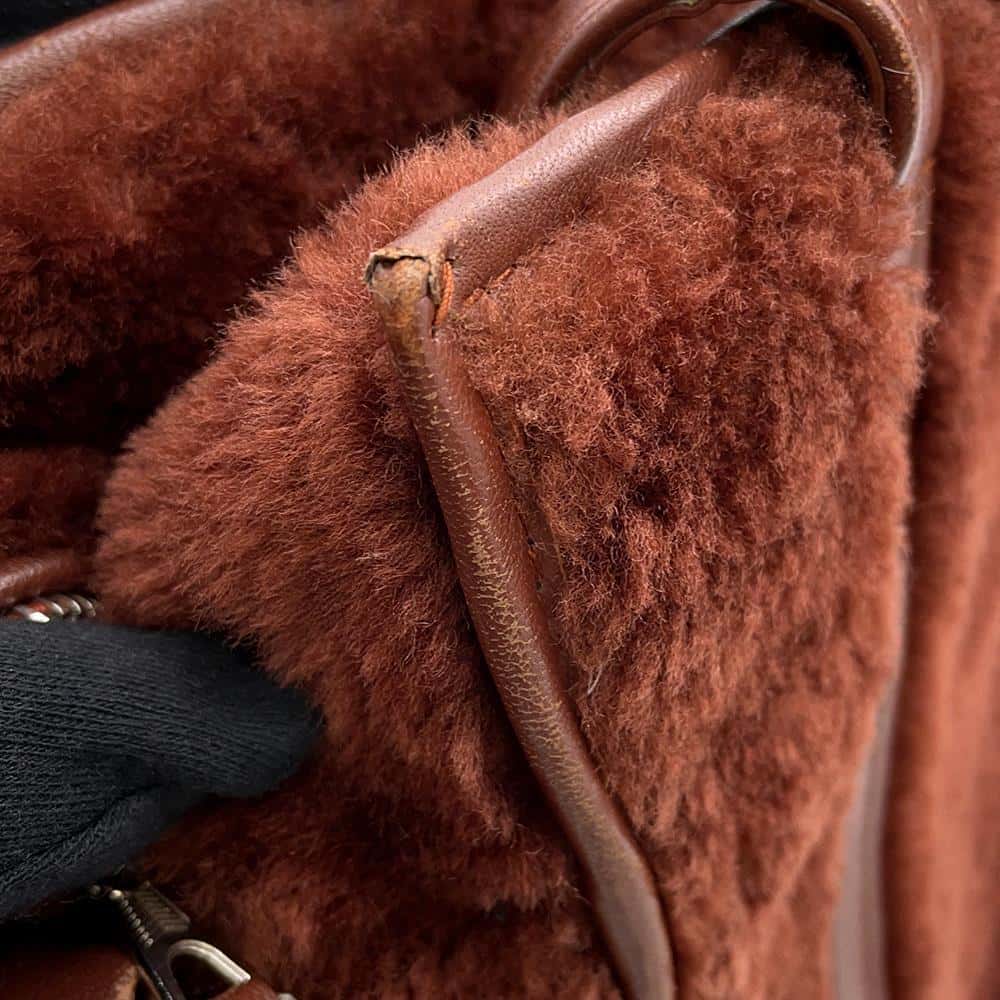 BALENCIAGA Bazar shopper Brown452458 Fur Leather