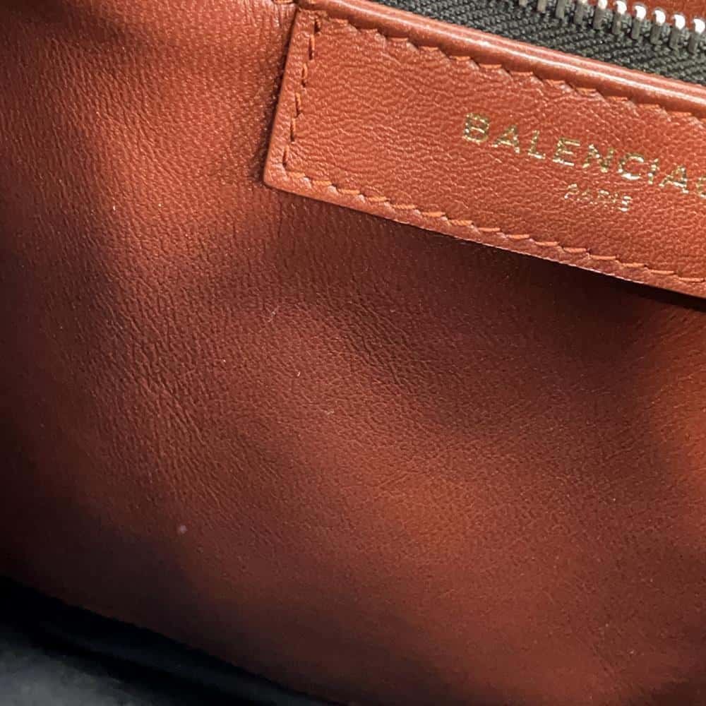 BALENCIAGA Bazar shopper Brown452458 Fur Leather