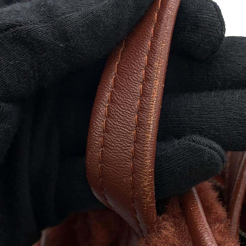 BALENCIAGA Bazar shopper Brown452458 Fur Leather