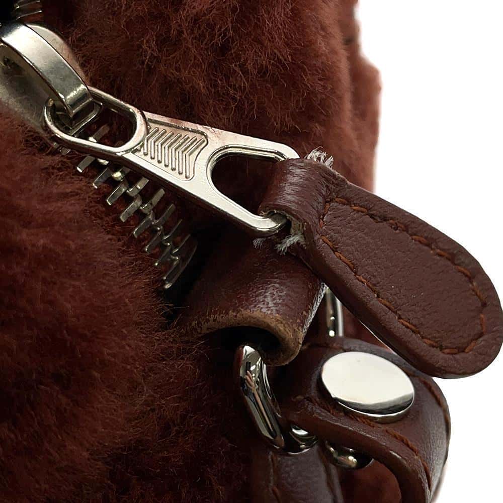 BALENCIAGA Bazar shopper Brown452458 Fur Leather