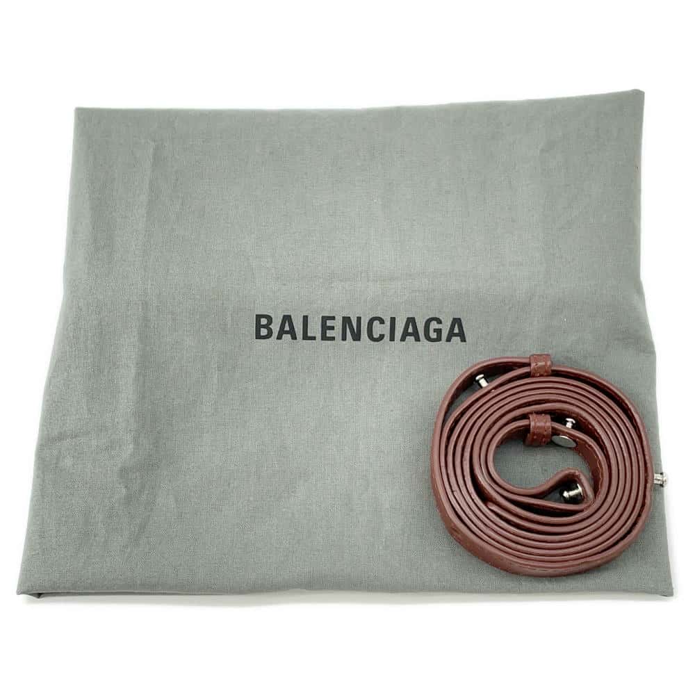 BALENCIAGA Bazar shopper Brown452458 Fur Leather