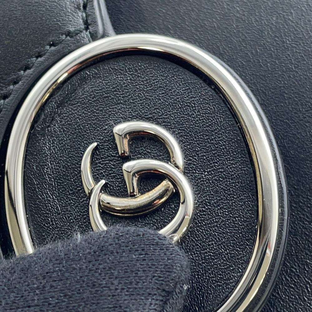 GUCCI Petit GG 2way Shoulder Bag Black739722 Leather