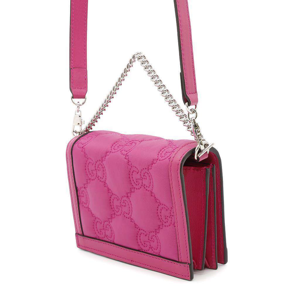 GUCCI GG Marmont Quilted 2wayShoulder Bag Pink723777 Nylon Leather