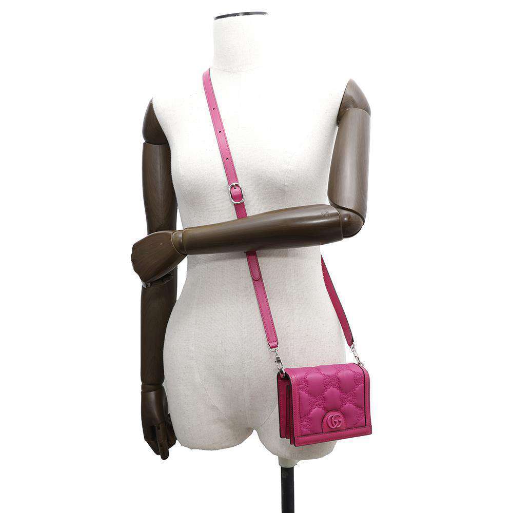 GUCCI GG Marmont Quilted 2wayShoulder Bag Pink723777 Nylon Leather