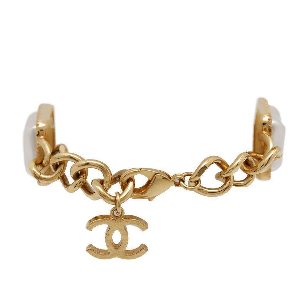 CHANEL Gripoa Bracelet Black/White/Gold Metal