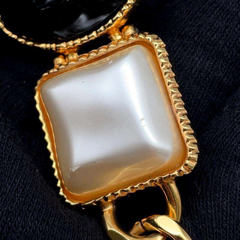 CHANEL Gripoa Bracelet Black/White/Gold Metal
