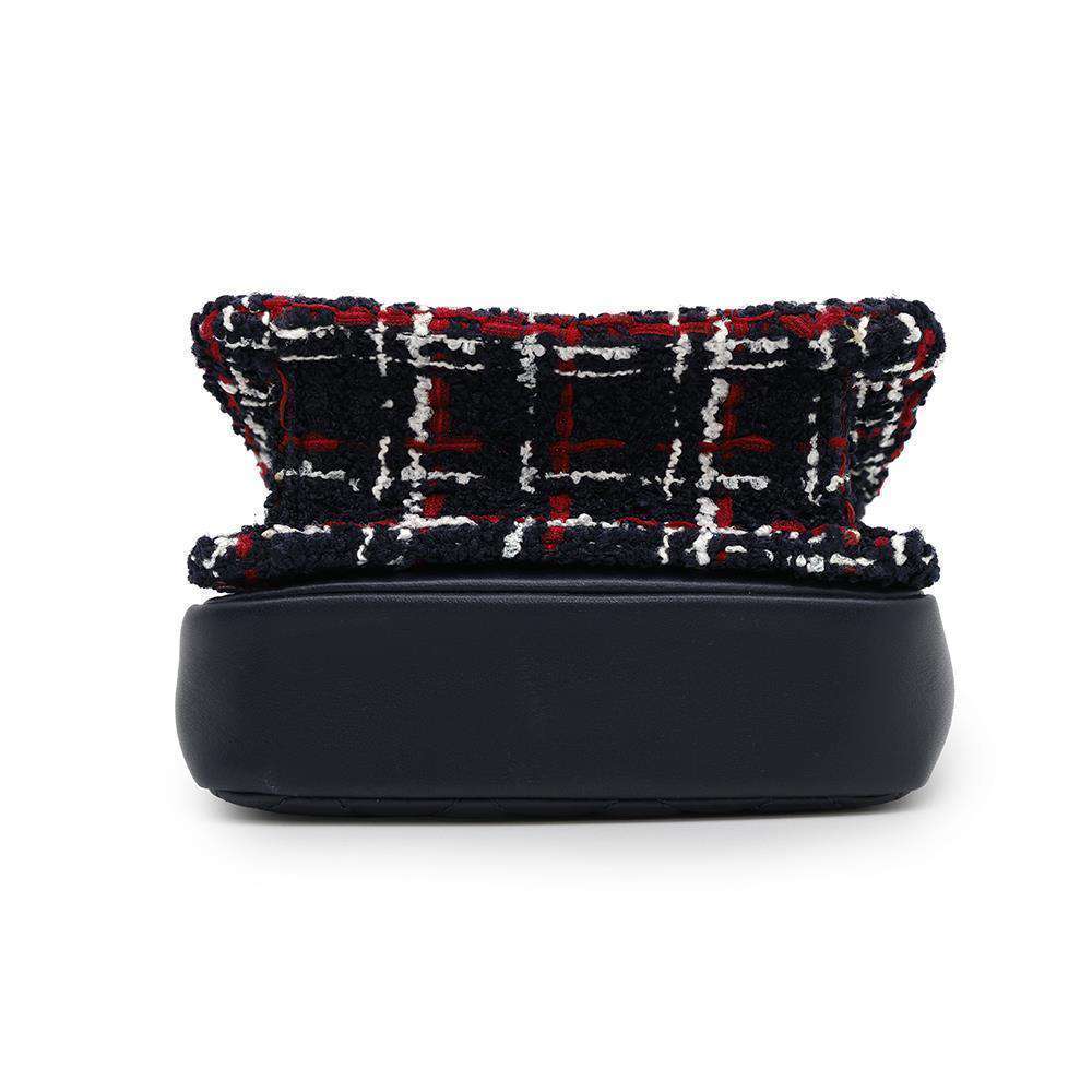 CHANEL Matelasse ChainShoulder Bag Navy Tweed Lambskin