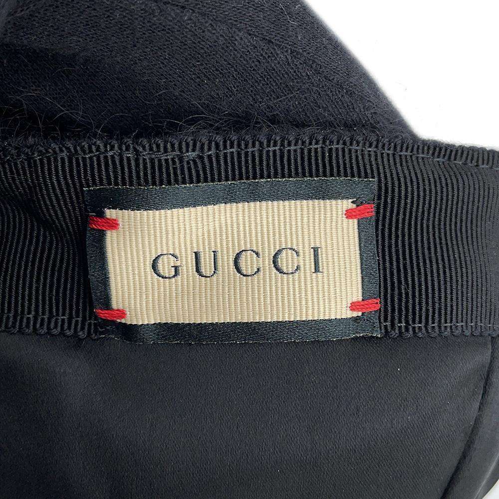 GUCCI Petite GG Marmont Baseball Cap Size M Black729349 Mohair