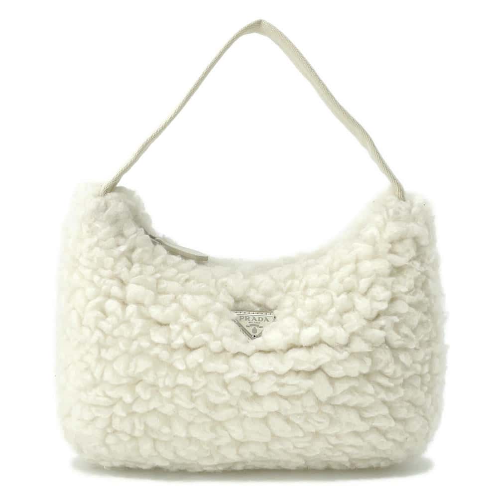 PRADA Shoulder Bag White1NE515 Wool