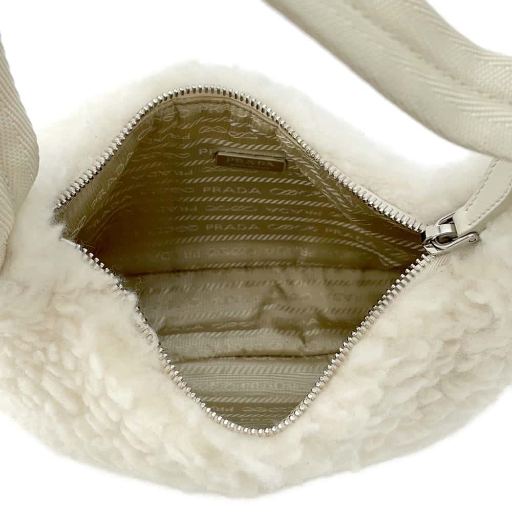 PRADA Shoulder Bag White1NE515 Wool