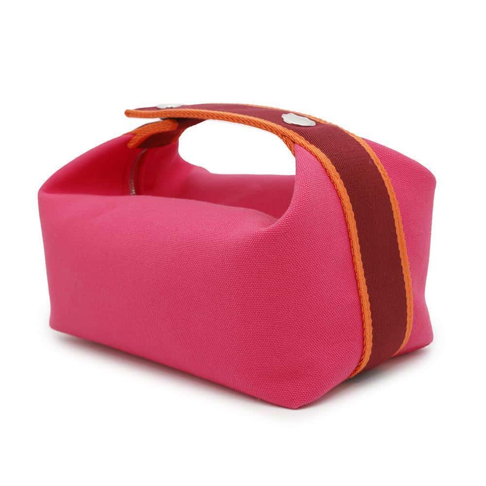 HERMES Brid a Black Hibiscus Canvas Size PM