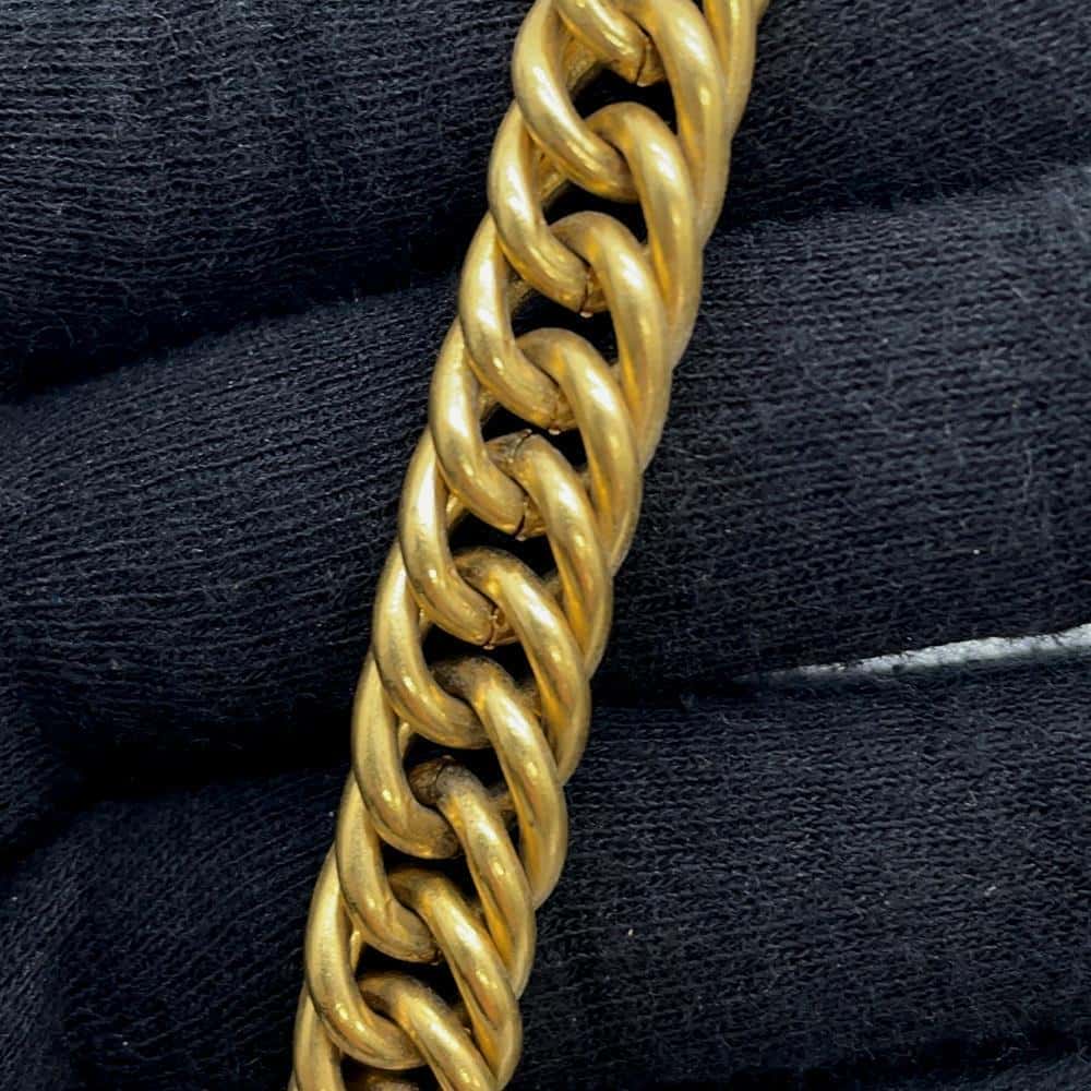 CHANEL Cambon Plate Chain Necklace Gold Metal