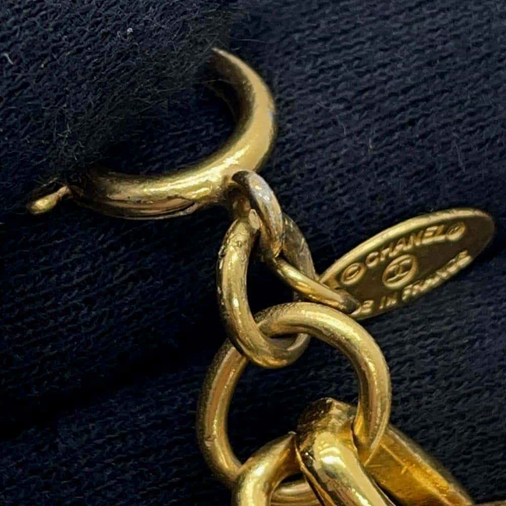 CHANEL Cambon Plate Chain Necklace Gold Metal