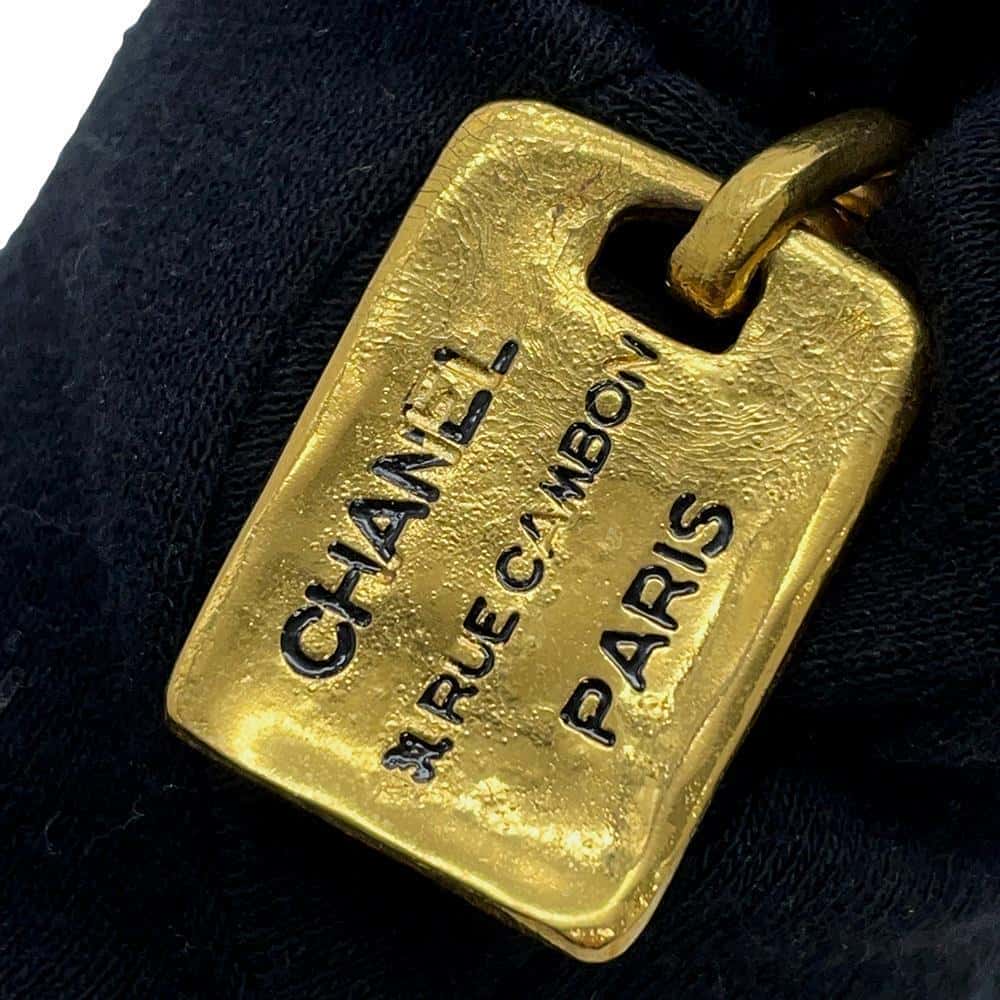 CHANEL Cambon Plate Chain Necklace Gold Metal