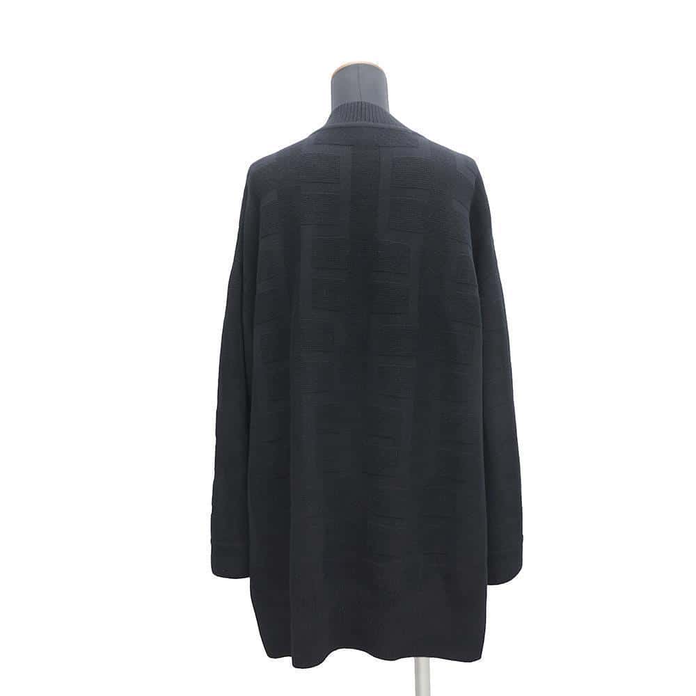HERMES H Jacquard Skipper Knit Size 42 Black2H2623DA Wool 100%