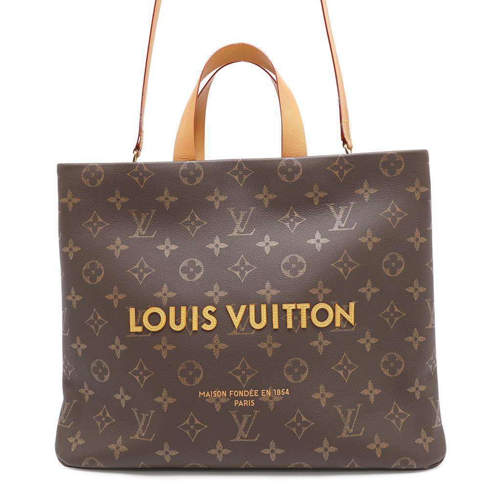 LOUIS VUITTON Shopper Tote BrownM13928 Monogram・Calf Leather Size MM