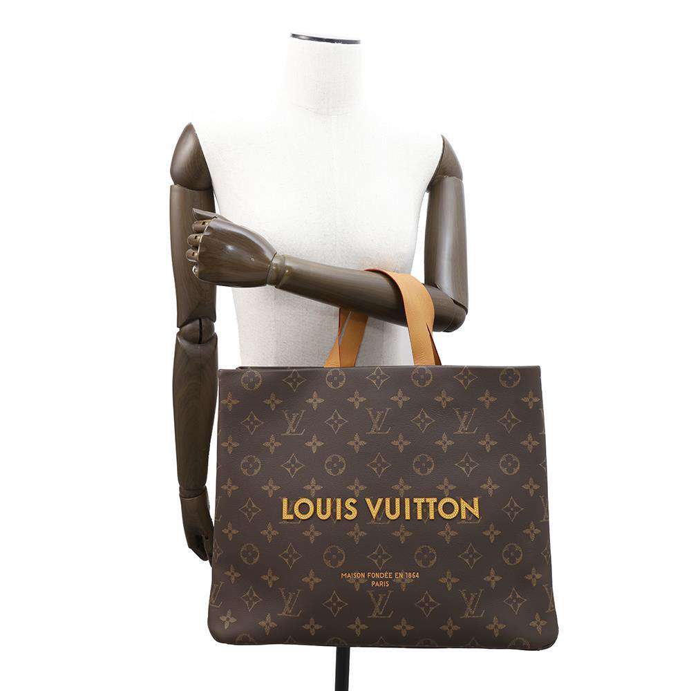 LOUIS VUITTON Shopper Tote BrownM13928 Monogram・Calf Leather Size MM