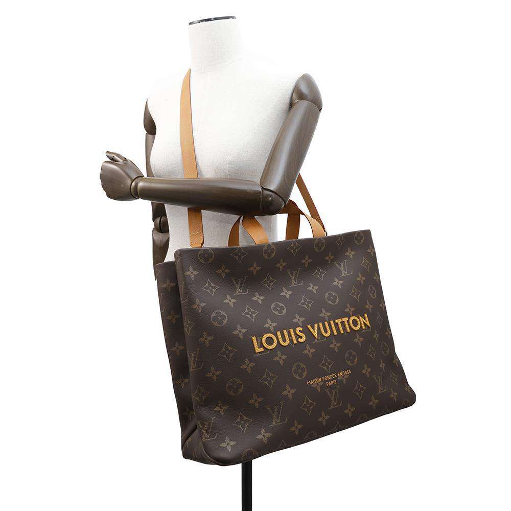 LOUIS VUITTON Shopper Tote BrownM13928 Monogram・Calf Leather Size MM