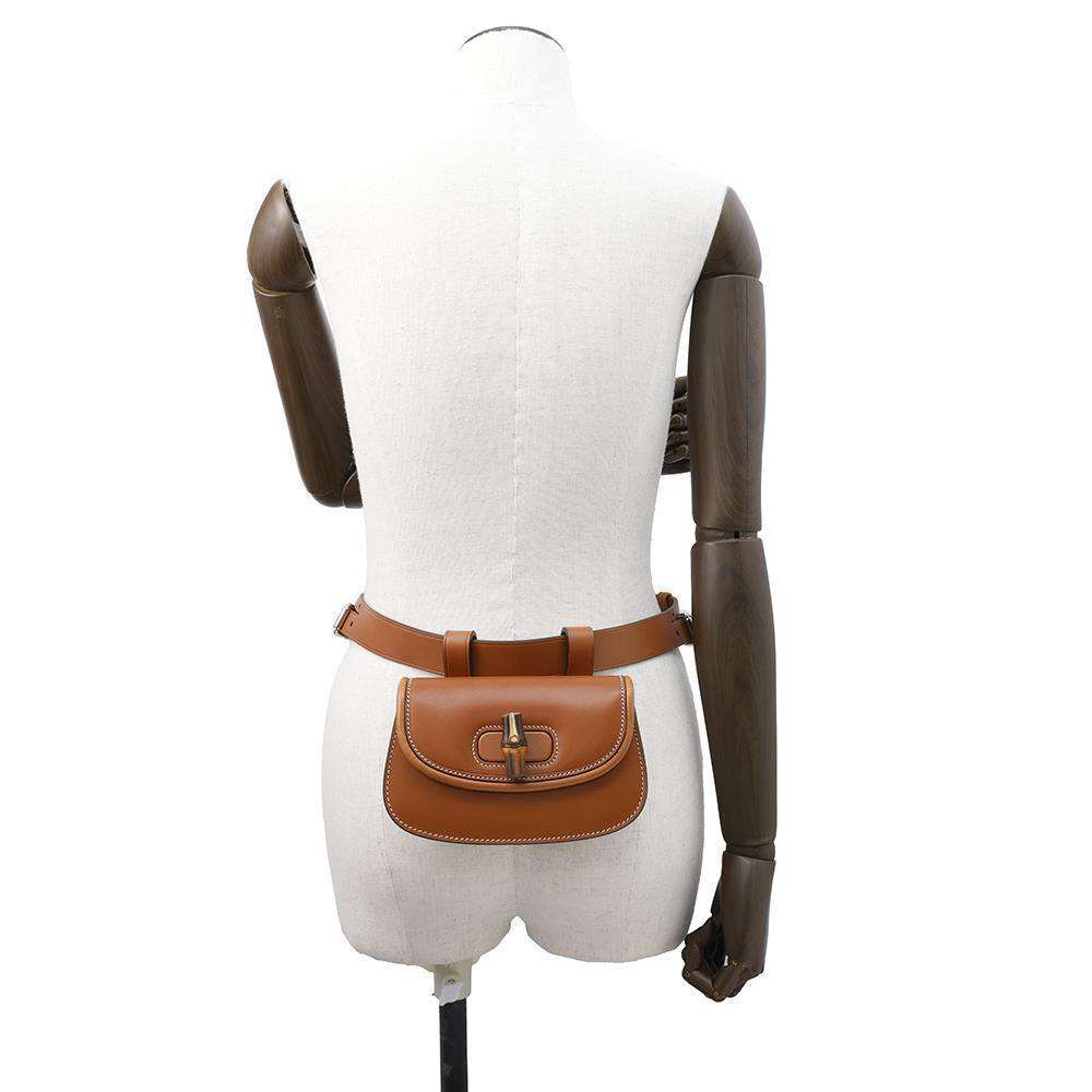 GUCCI Bamboo belt bag Brown681137 Leather
