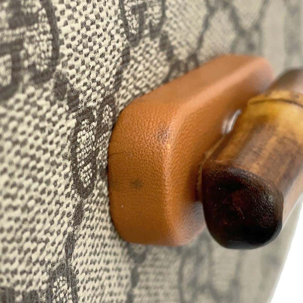 GUCCI GG Supreme Bamboo1947 Belt Bag Beige/Brown681137 PVC Leather Size Mini