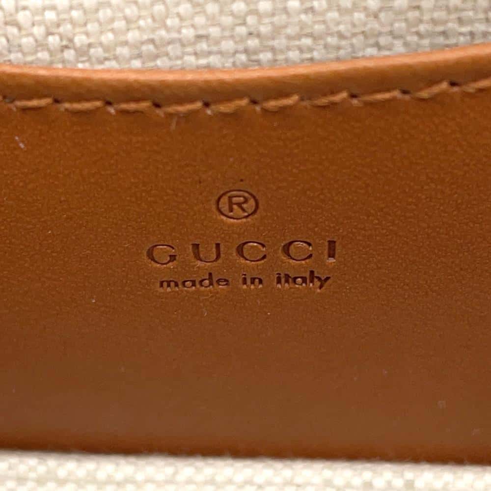 GUCCI GG Supreme Bamboo1947 Belt Bag Beige/Brown681137 PVC Leather Size Mini