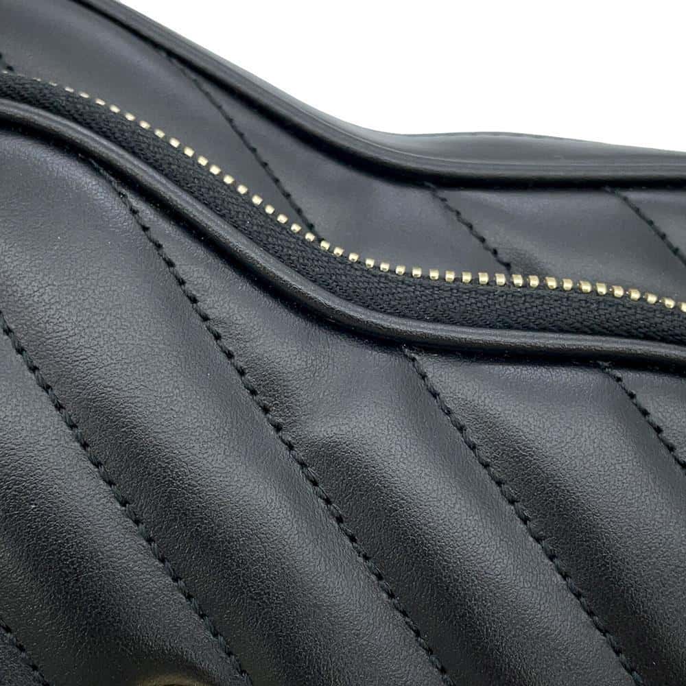 GUCCI Interlocking G Heart Shoulder Bag Black751628 Leather