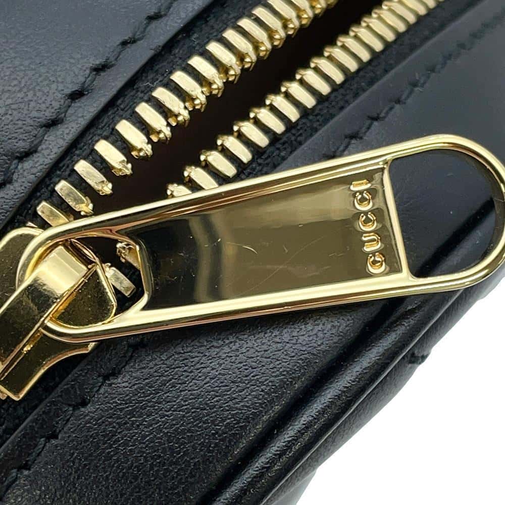 GUCCI Interlocking G Heart Shoulder Bag Black751628 Leather