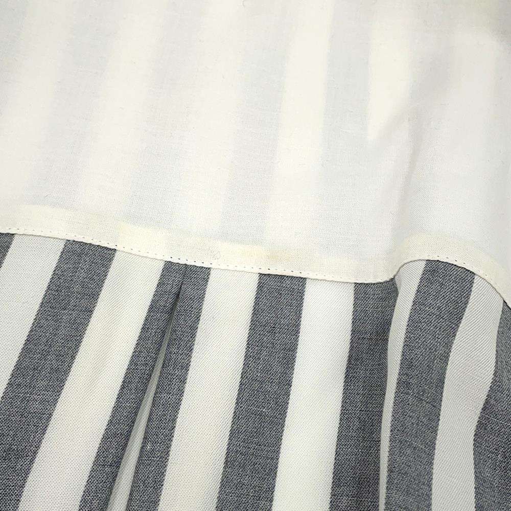 LOUIS VUITTON Lightning Stripe Ribbed Epaulate Shirt Size 38 White/Black Lyocell82% Cashmere16% Silk2%